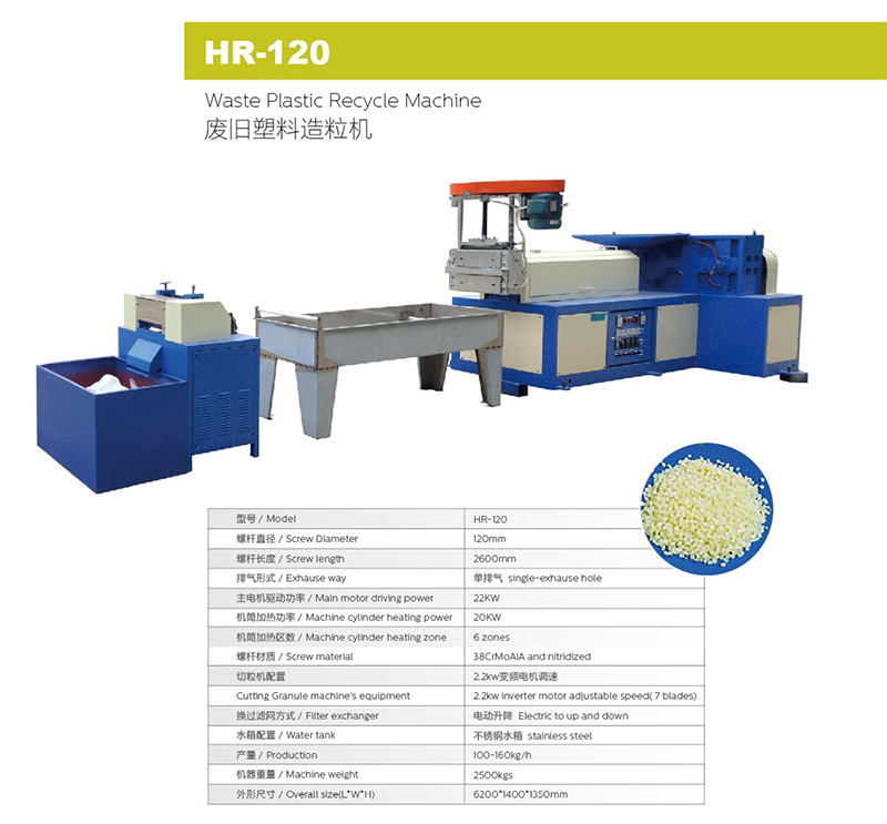 HR-120 Waster Plastic Recycle Machine